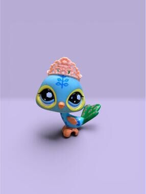 Littlest Pet Shop LPS Peacock #1069 with crown accessory